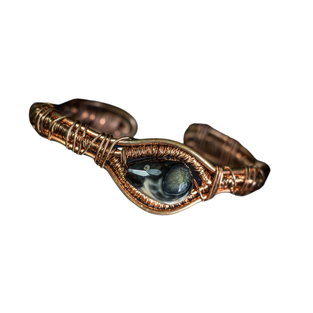 All Seeing Eye Black Agate Bracelet
